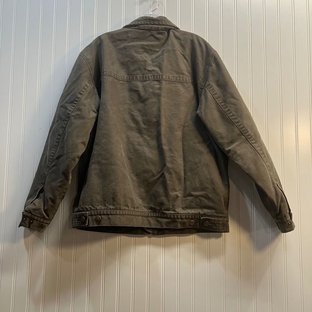 Dri Duck Maverick Mens Brown Canvas Flannel Lined Work Jacket Large Barn Coat - Picture 3 of 13